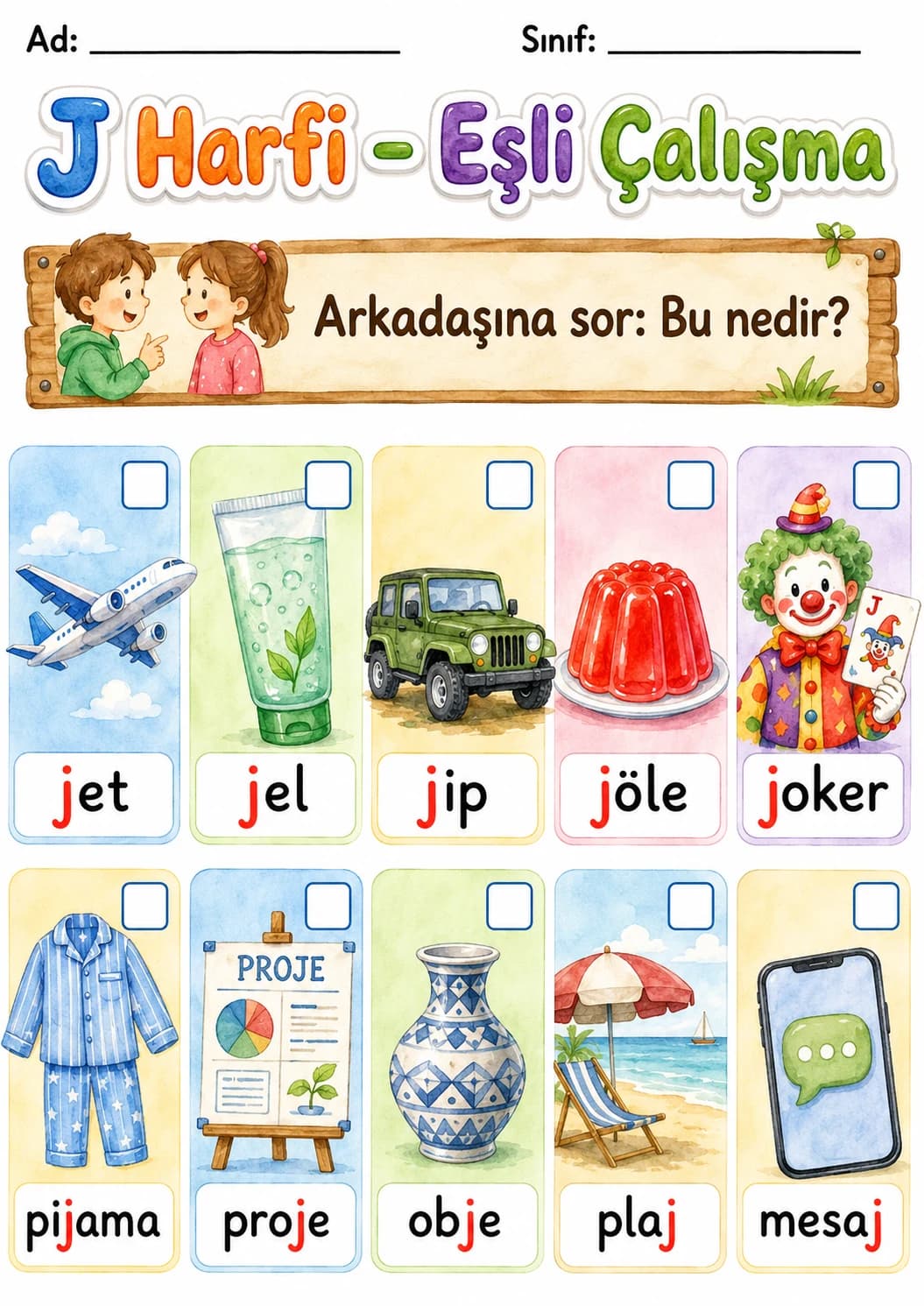 Turkish Letter J Phonics Worksheets Pack page 3 printable worksheet preview