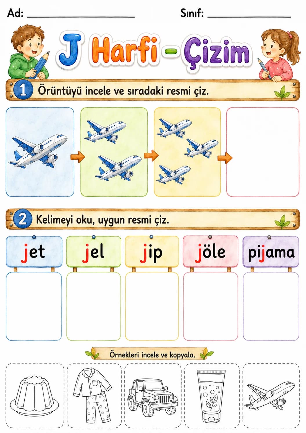 Turkish Letter J Phonics Worksheets Pack page 5 printable worksheet preview