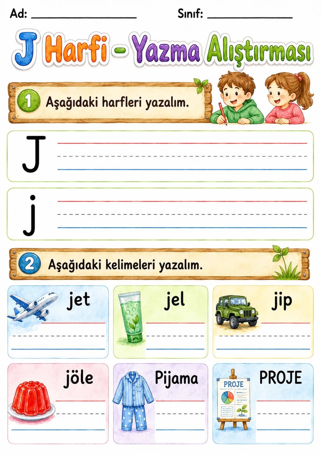 Turkish Letter J Phonics Worksheets Pack page 9 printable worksheet preview