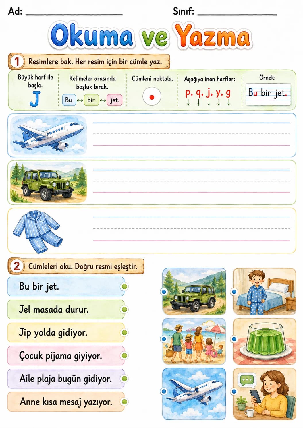Turkish Letter J Phonics Worksheets Pack page 10 printable worksheet preview