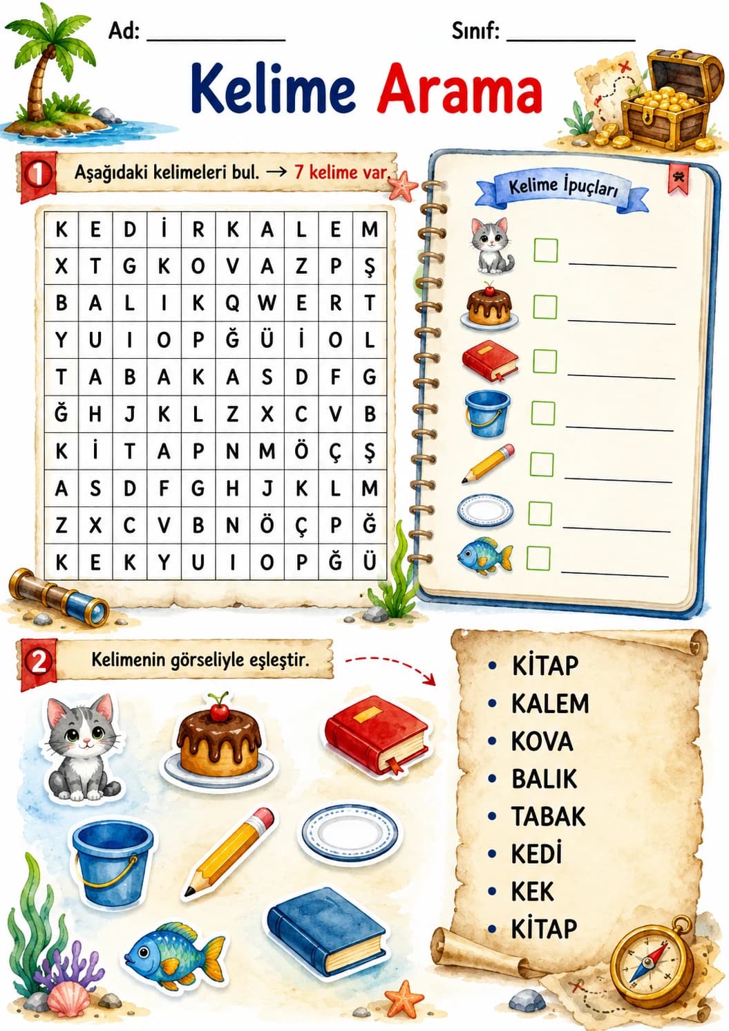 Turkish Letter K Phonics Worksheets Pack page 6 printable worksheet preview