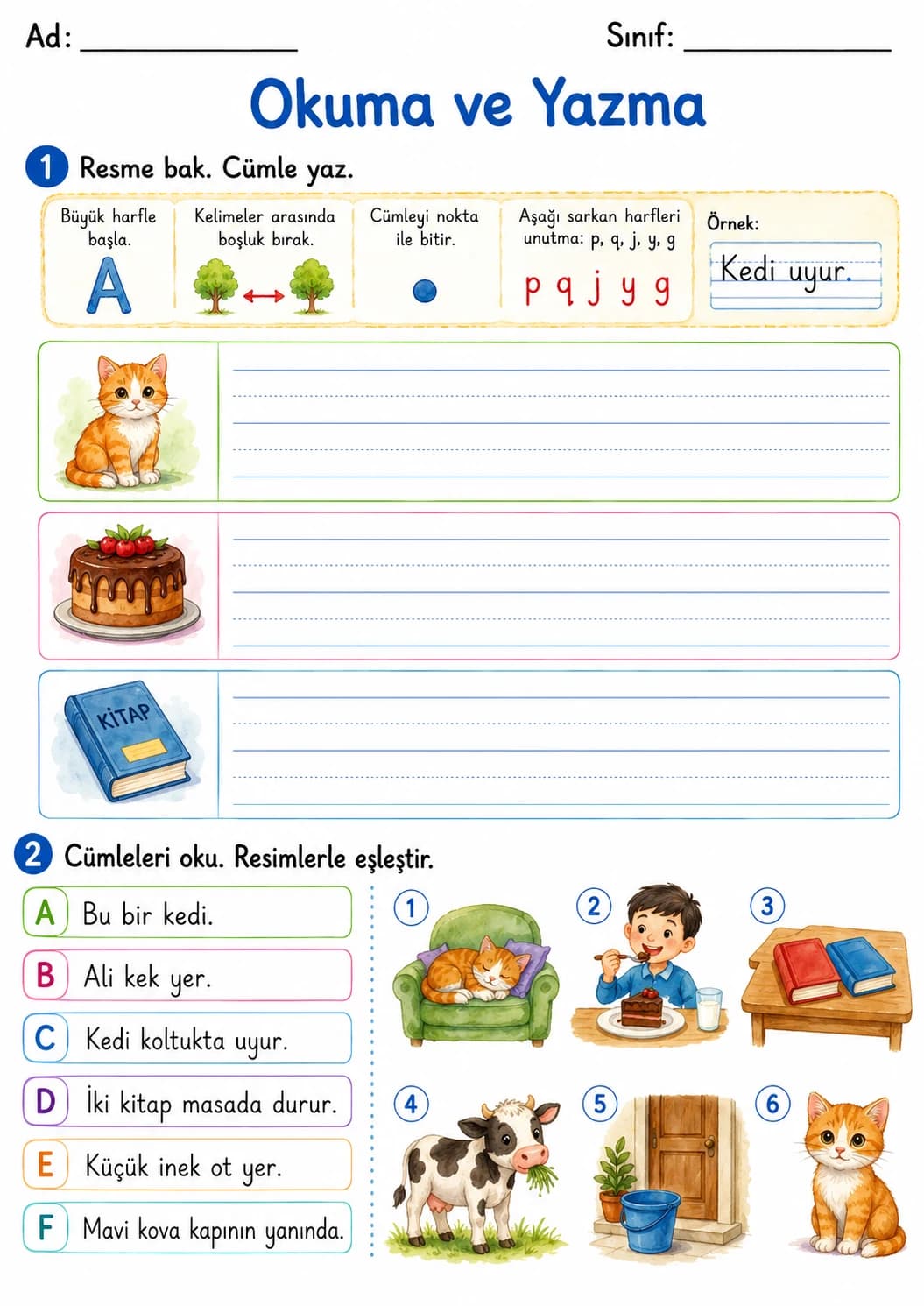 Turkish Letter K Phonics Worksheets Pack page 8 printable worksheet preview