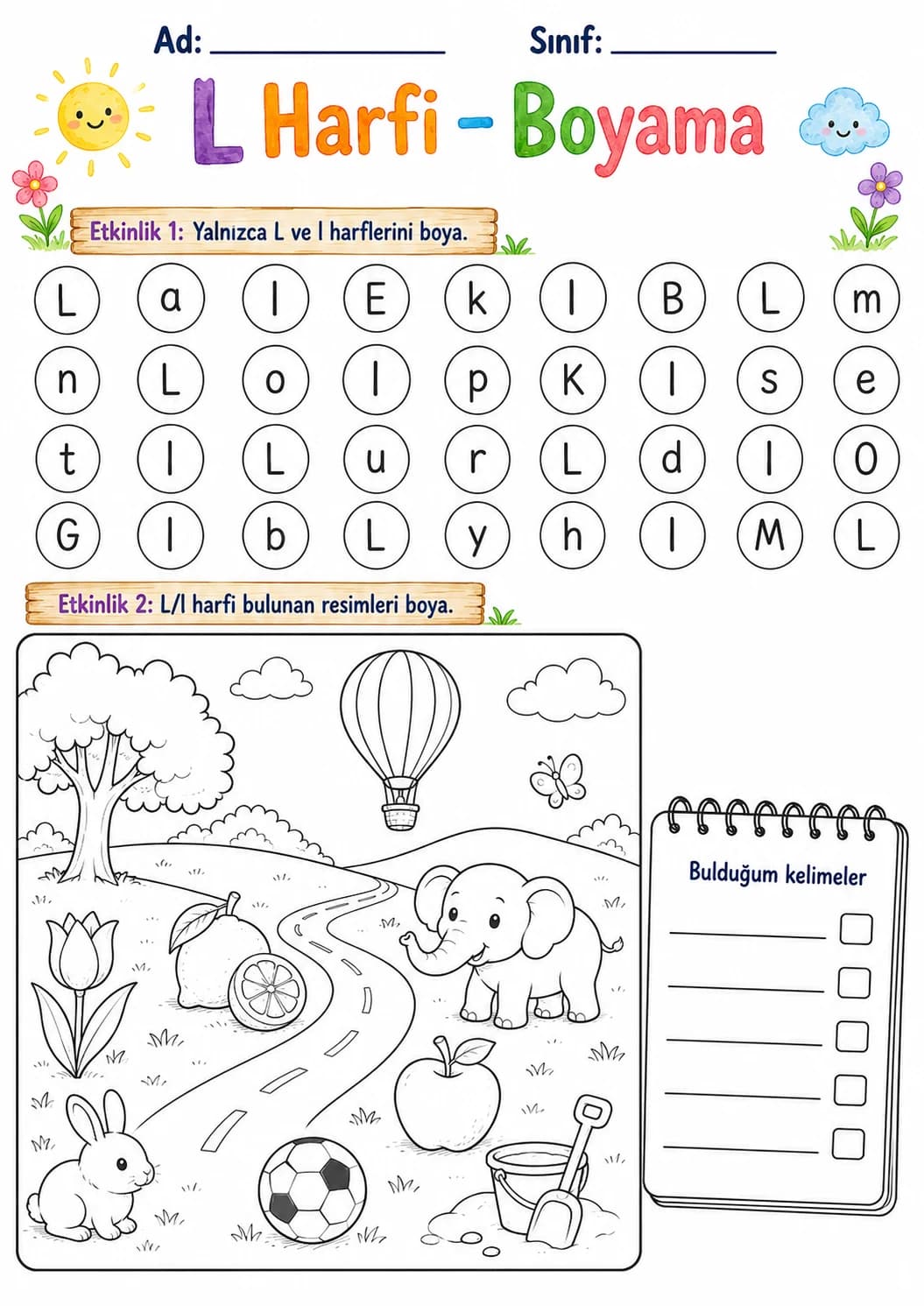 Turkish Letter L Phonics Worksheets Pack printable worksheet pack preview from KiwiBee