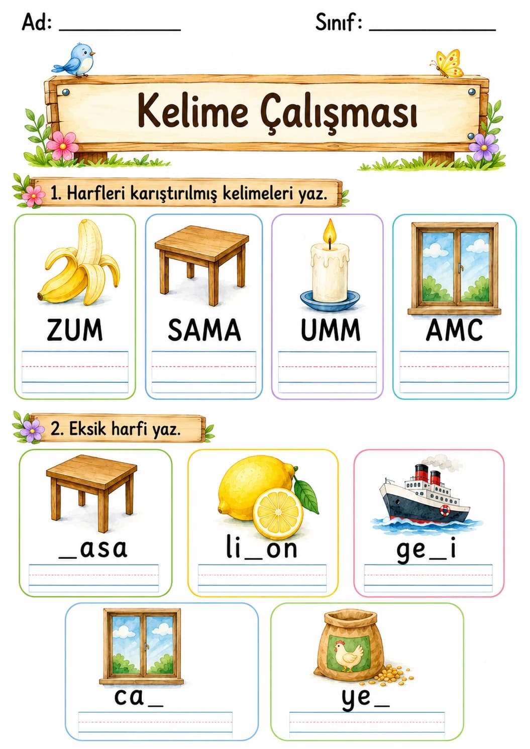 Turkish Letter M Phonics Worksheets Pack page 4 printable worksheet preview