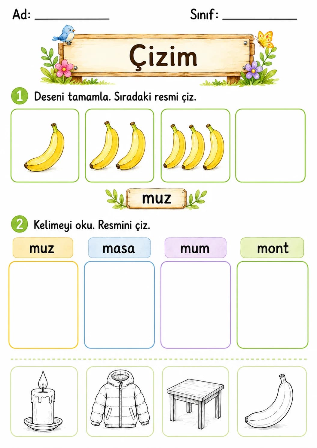 Turkish Letter M Phonics Worksheets Pack page 5 printable worksheet preview