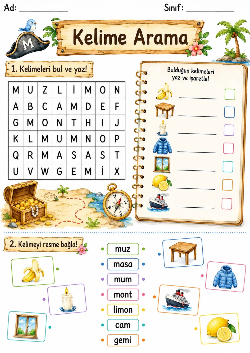 Turkish Letter M Phonics Worksheets Pack page 6 printable worksheet preview