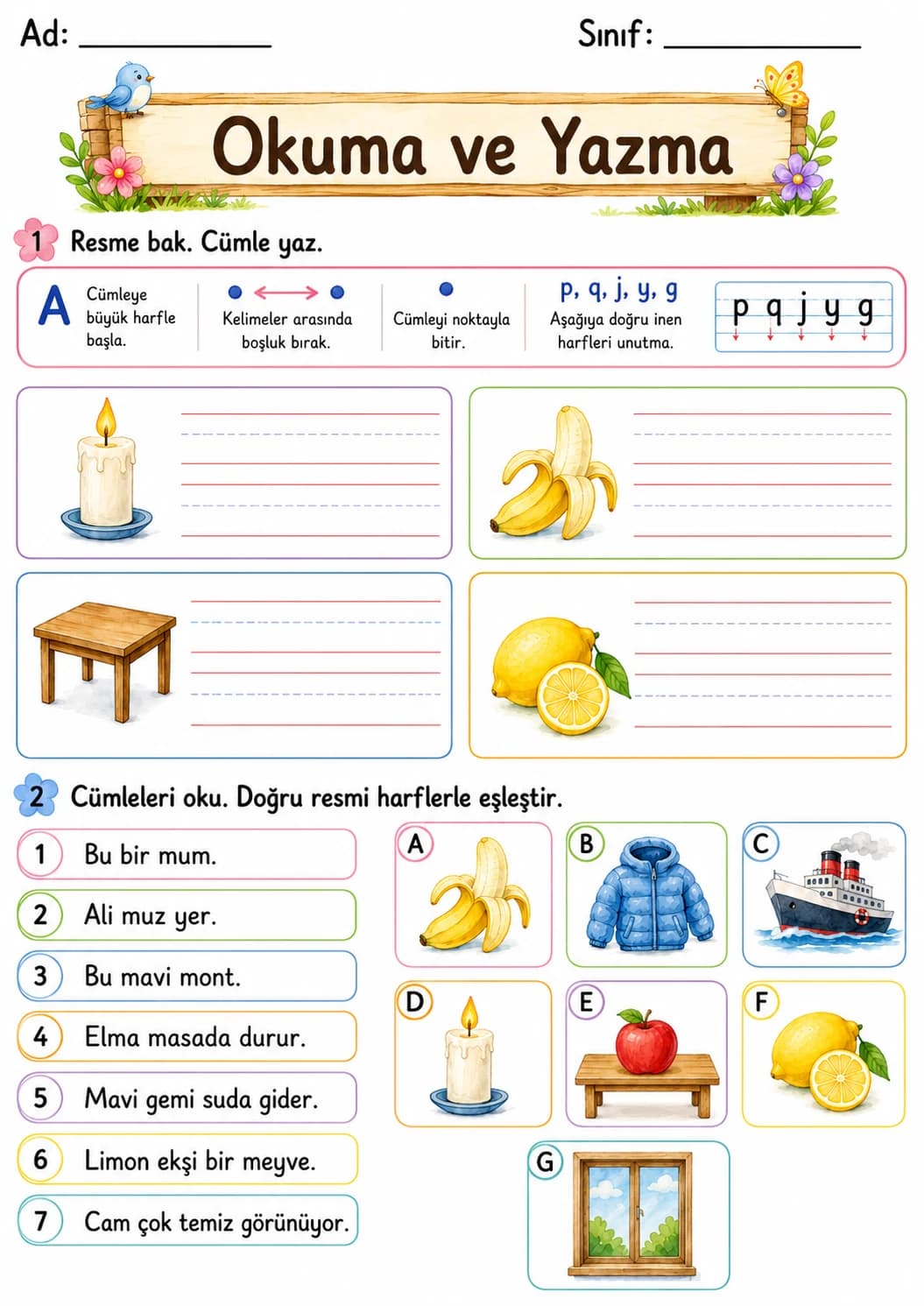 Turkish Letter M Phonics Worksheets Pack page 7 printable worksheet preview