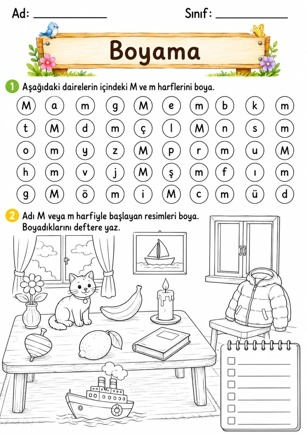 Turkish Letter M Phonics Worksheets Pack page 8 printable worksheet preview