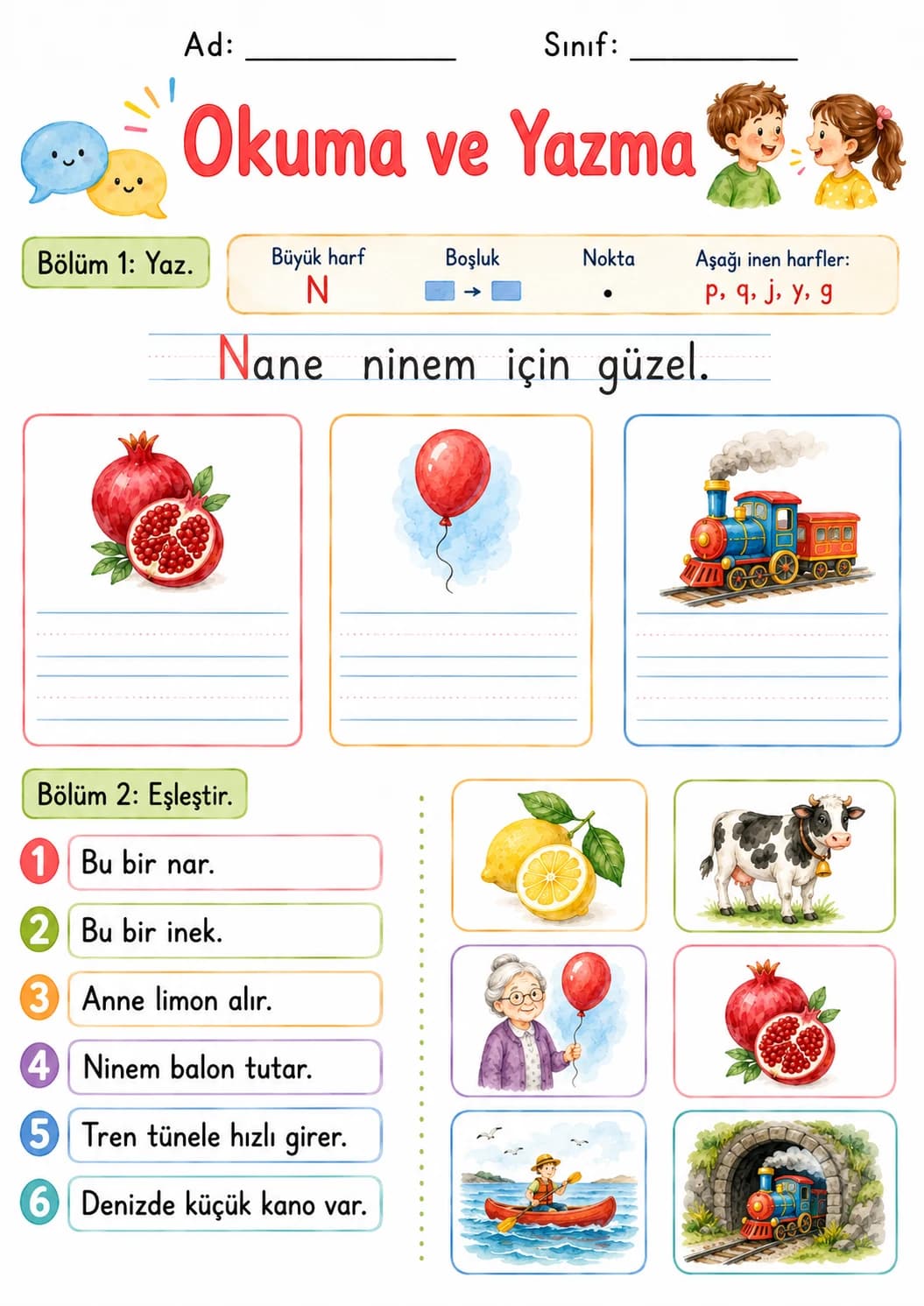 Turkish Letter N Phonics Worksheets Pack page 6 printable worksheet preview