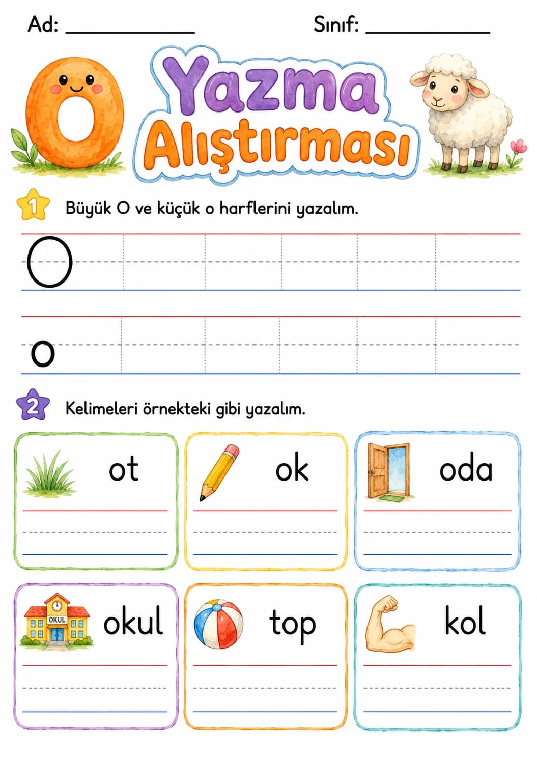 Turkish Letter O Phonics Worksheets Pack page 5 printable worksheet preview
