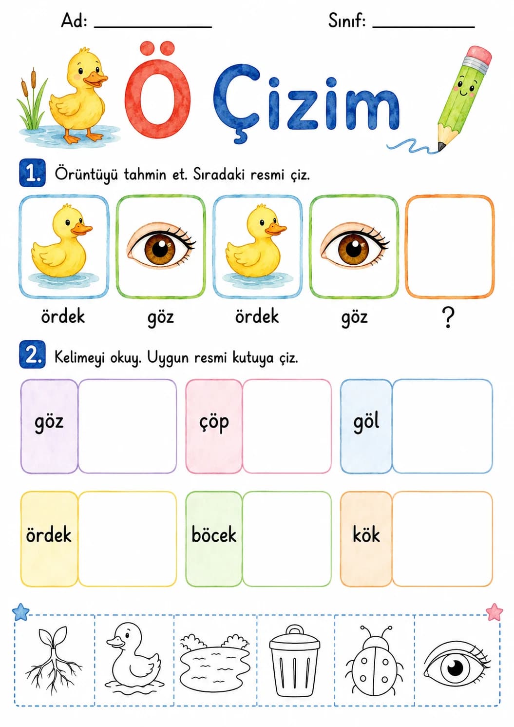 Turkish Letter O Umlaut Phonics Worksheets Pack page 9 printable worksheet preview