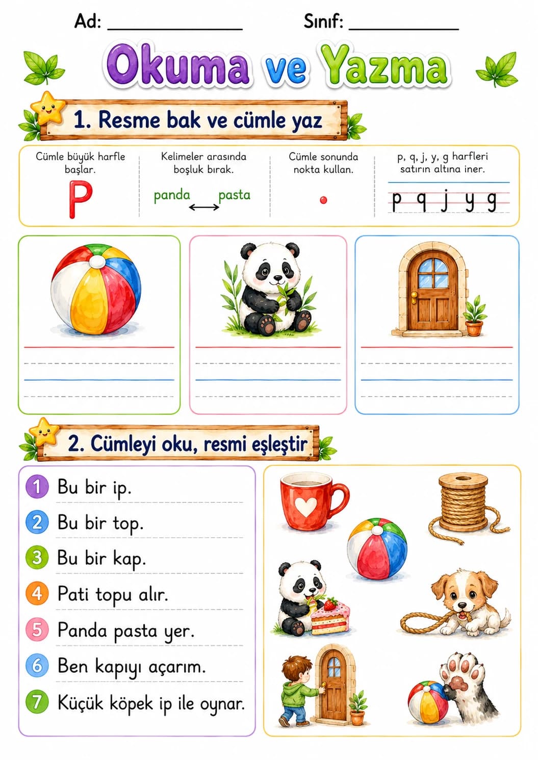 Turkish Letter P Phonics Worksheets Pack page 4 printable worksheet preview