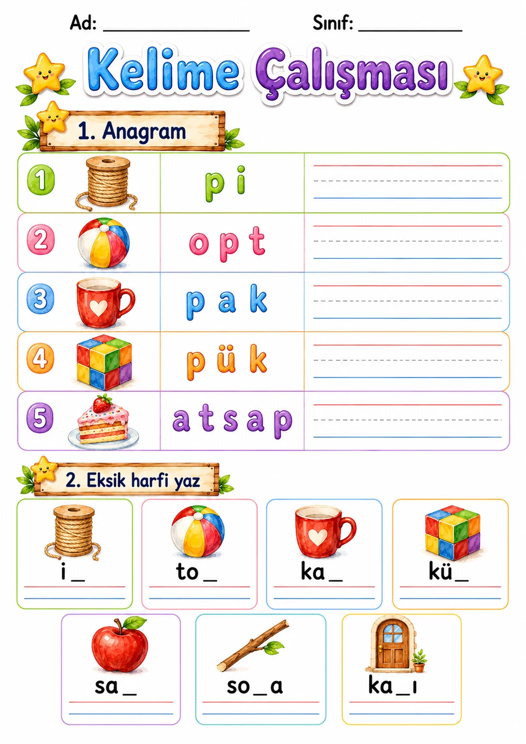 Turkish Letter P Phonics Worksheets Pack page 5 printable worksheet preview