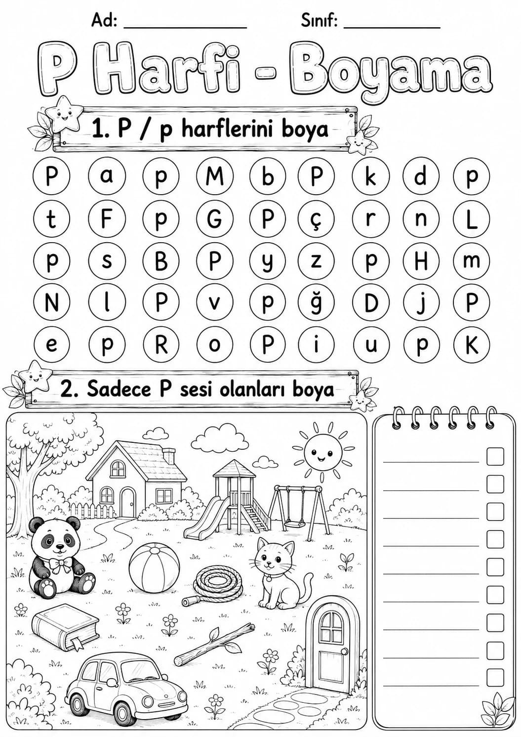Turkish Letter P Phonics Worksheets Pack page 10 printable worksheet preview