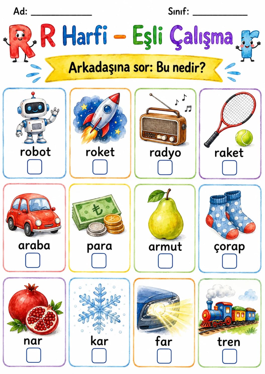 Turkish Letter R Phonics Worksheets Pack page 3 printable worksheet preview