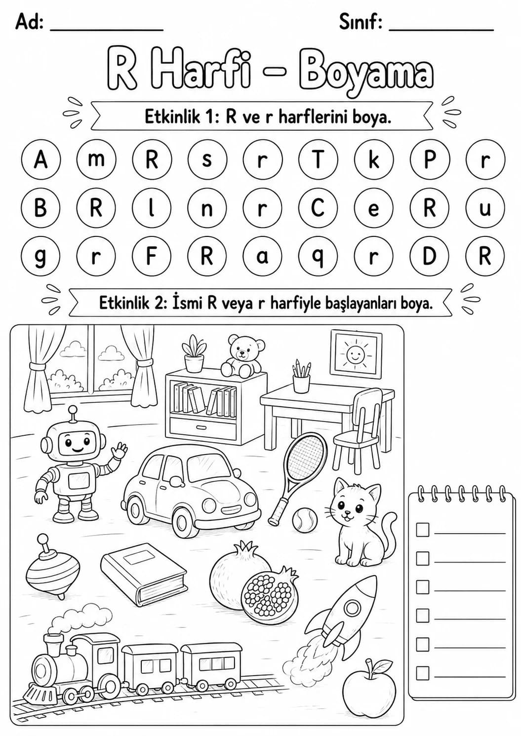 Turkish Letter R Phonics Worksheets Pack page 8 printable worksheet preview