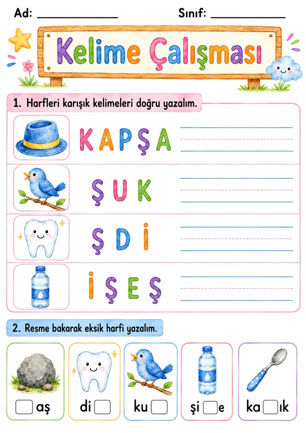 Turkish Letter S Cedilla Phonics Worksheets Pack page 4 printable worksheet preview