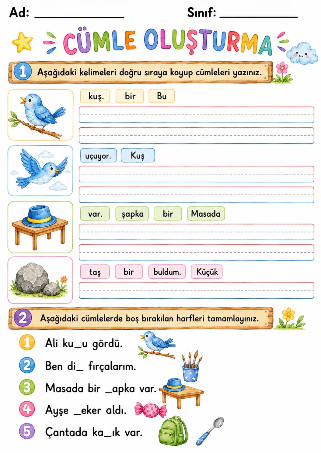 Turkish Letter S Cedilla Phonics Worksheets Pack page 6 printable worksheet preview