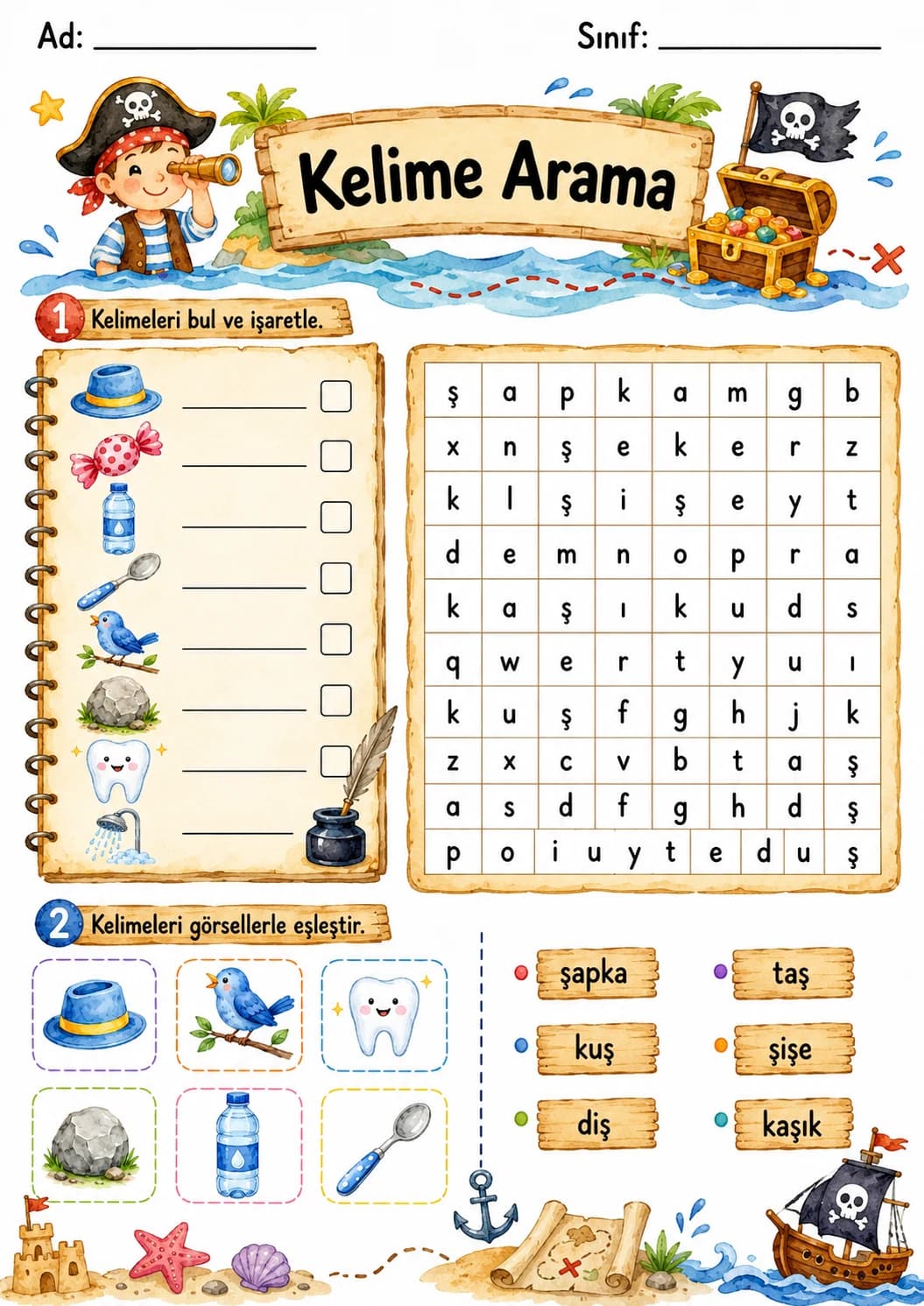 Turkish Letter S Cedilla Phonics Worksheets Pack page 8 printable worksheet preview