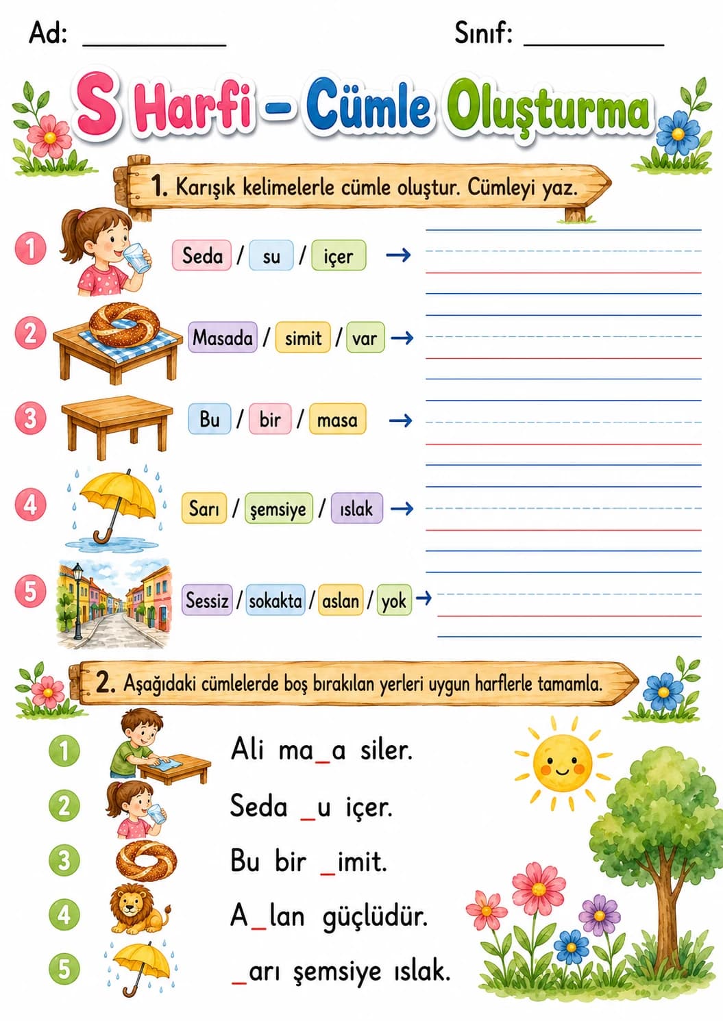 Turkish Letter S Phonics Worksheets Pack printable worksheet pack preview from KiwiBee