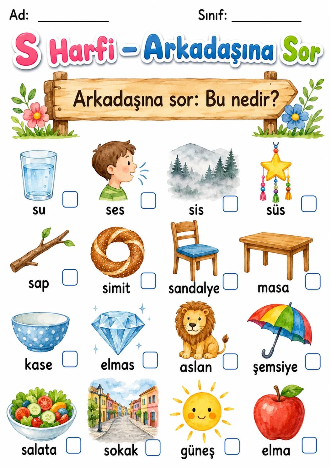 Turkish Letter S Phonics Worksheets Pack page 3 printable worksheet preview