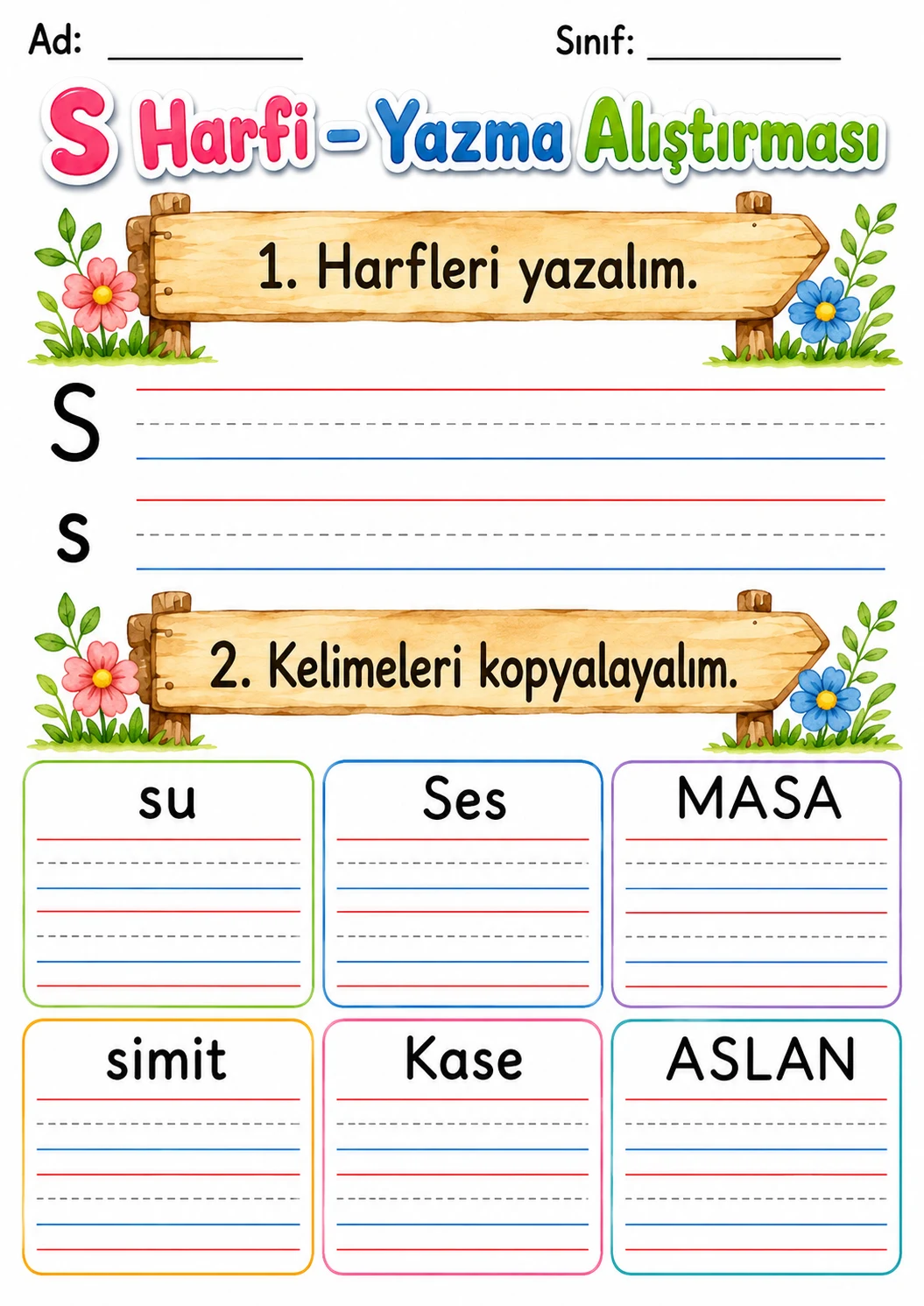 Turkish Letter S Phonics Worksheets Pack page 5 printable worksheet preview