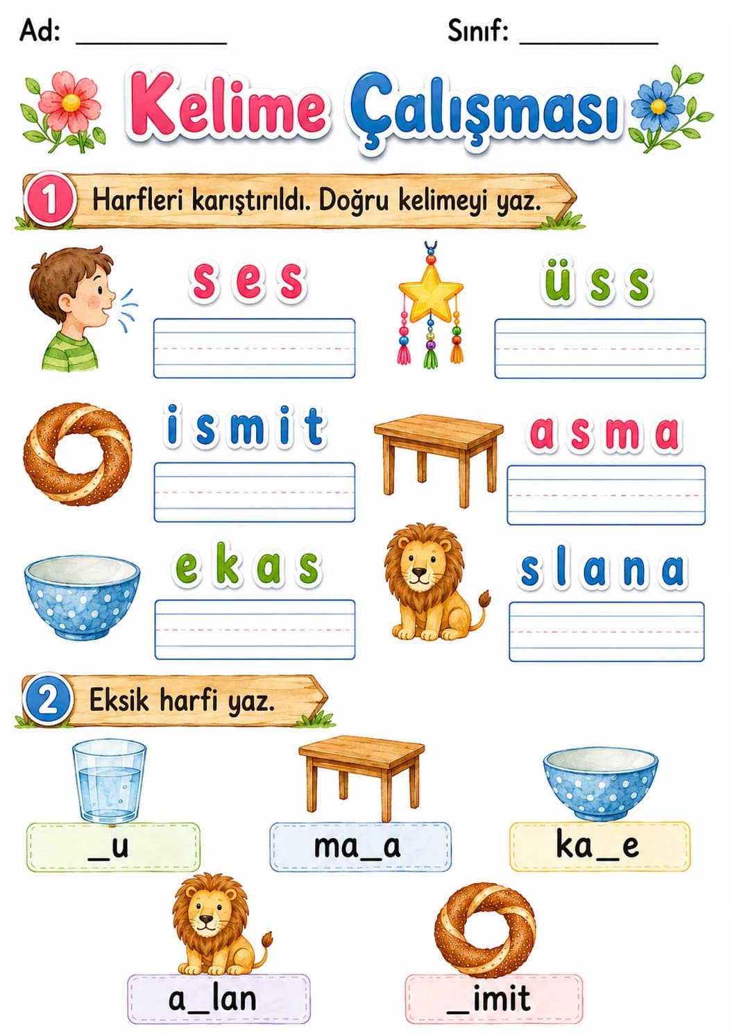 Turkish Letter S Phonics Worksheets Pack page 8 printable worksheet preview