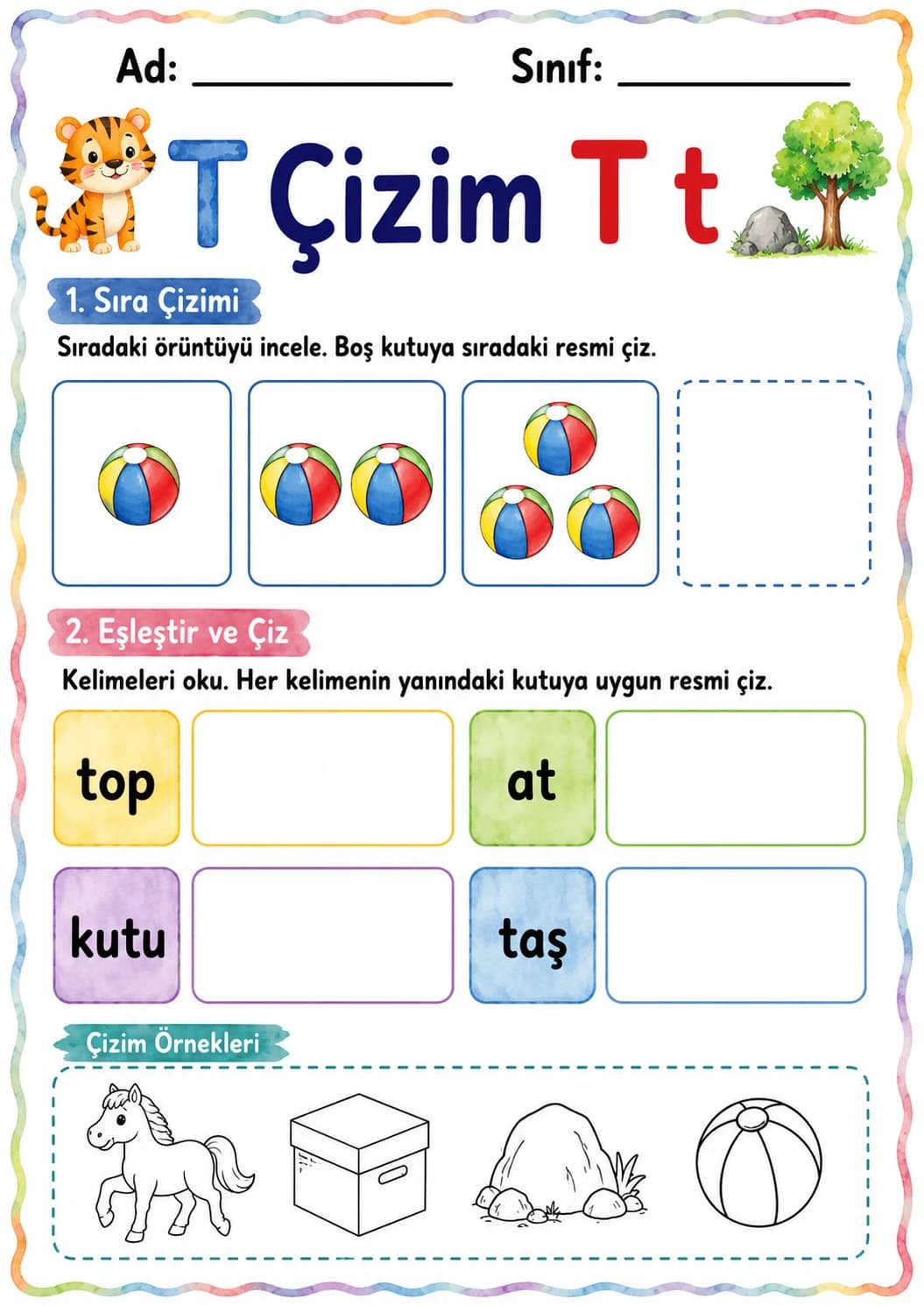 Turkish Letter T Phonics Worksheets Pack page 3 printable worksheet preview