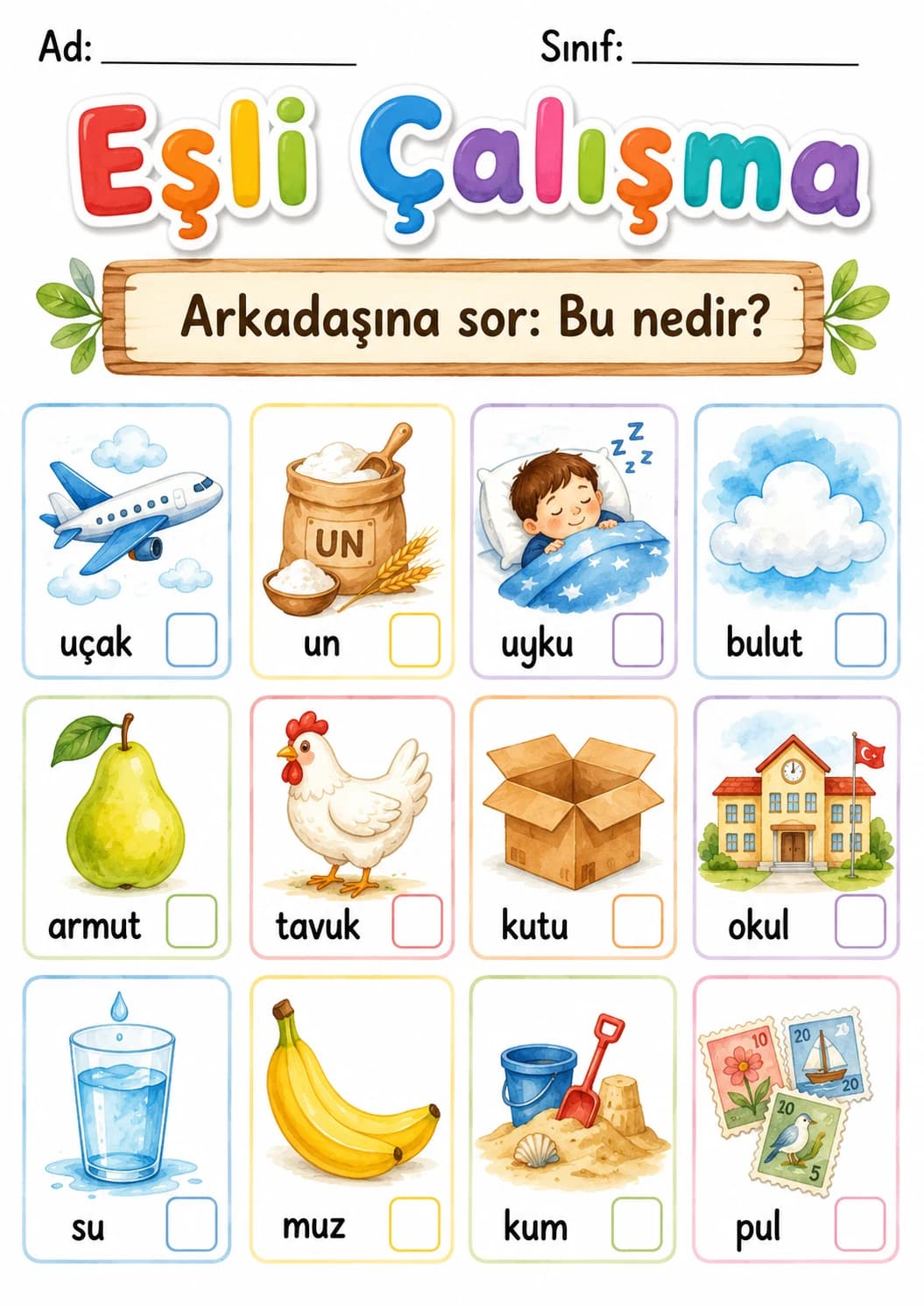 Turkish Letter U Phonics Worksheets Pack page 3 printable worksheet preview