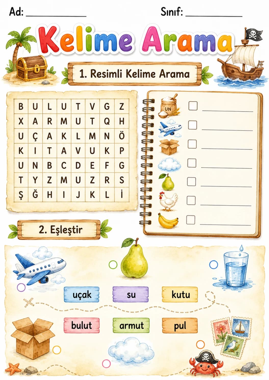 Turkish Letter U Phonics Worksheets Pack page 10 printable worksheet preview
