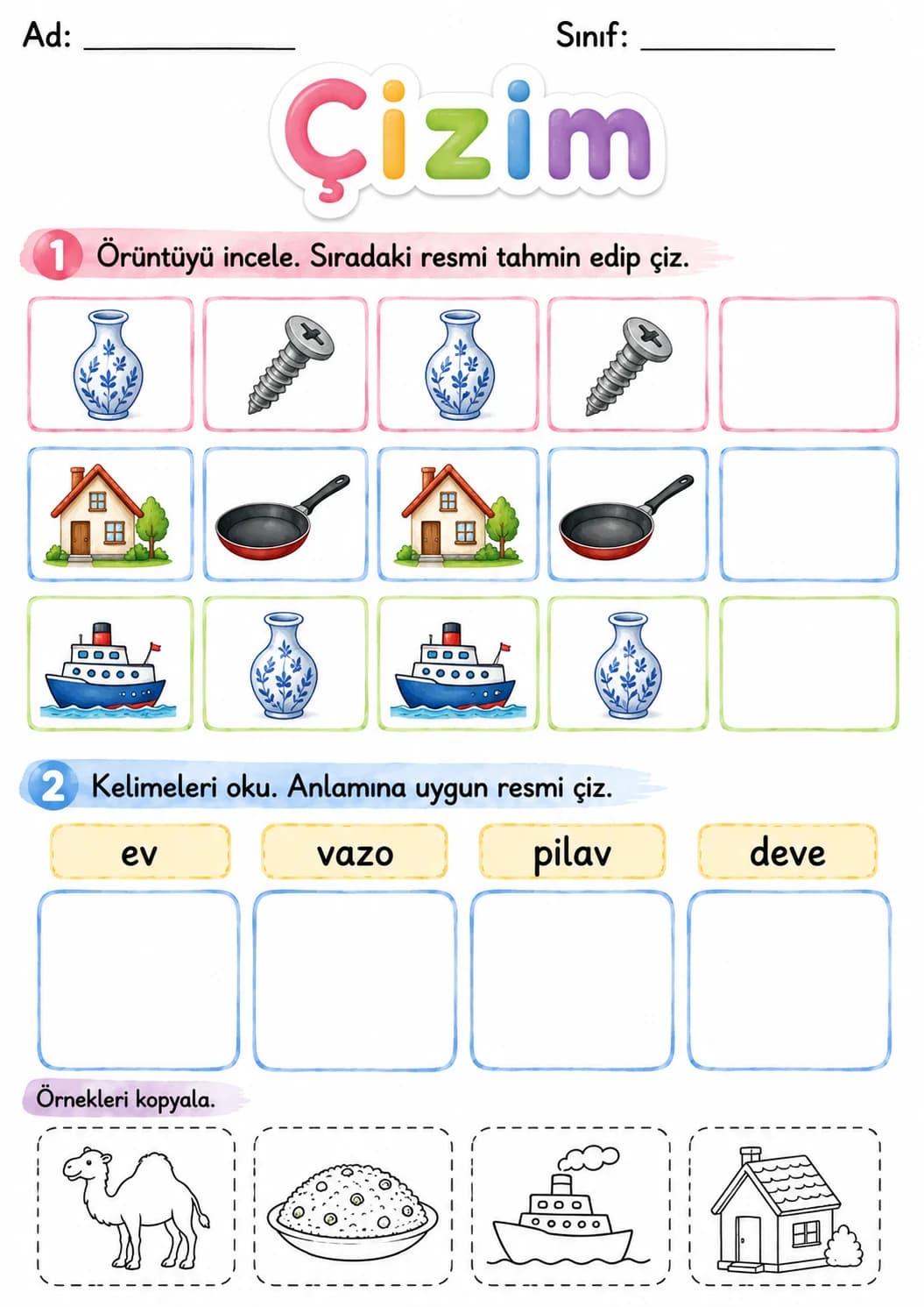 Turkish Letter V Phonics Worksheets Pack page 3 printable worksheet preview