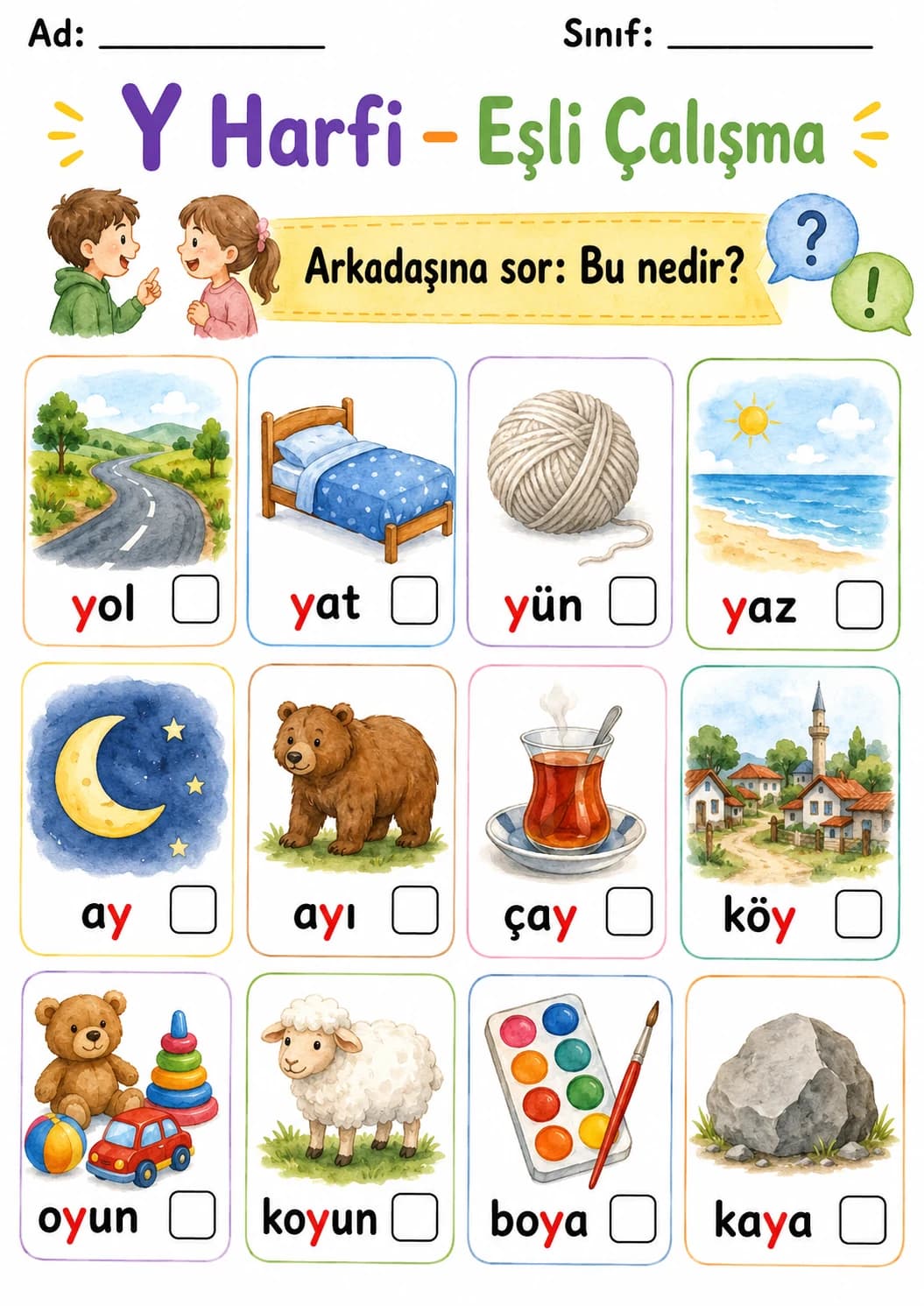 Turkish Letter Y Phonics Worksheets Pack page 4 printable worksheet preview