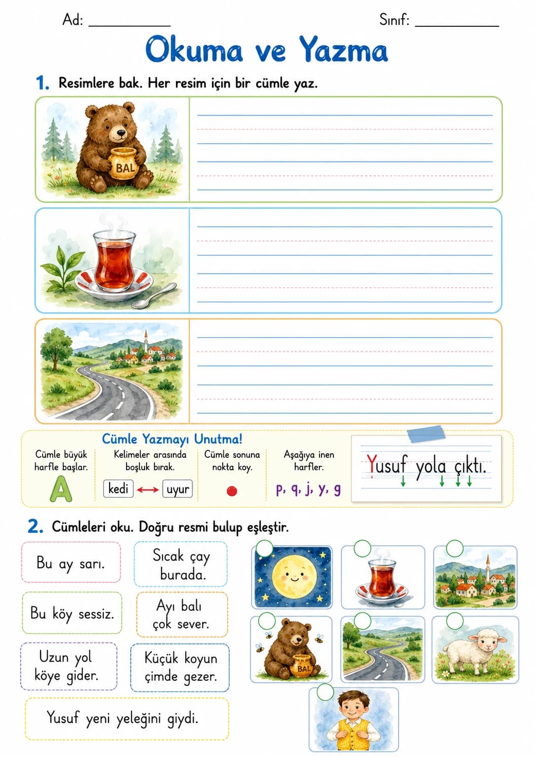 Turkish Letter Y Phonics Worksheets Pack page 6 printable worksheet preview