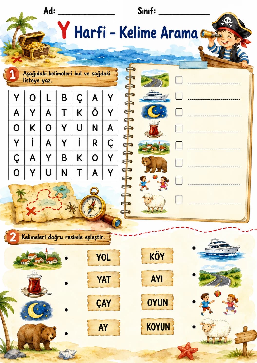 Turkish Letter Y Phonics Worksheets Pack page 10 printable worksheet preview