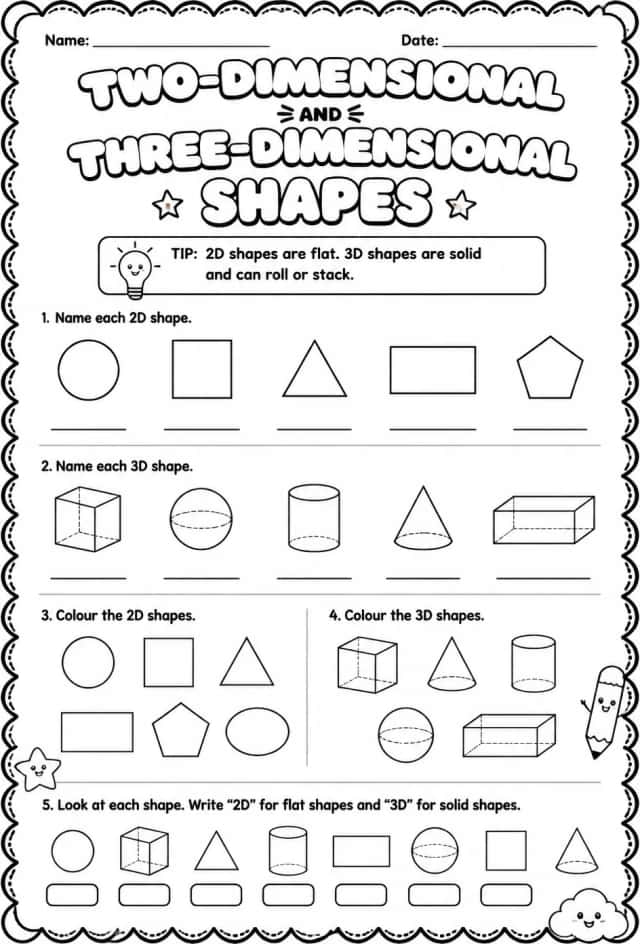 Two-dimensional and three-dimensional shapes