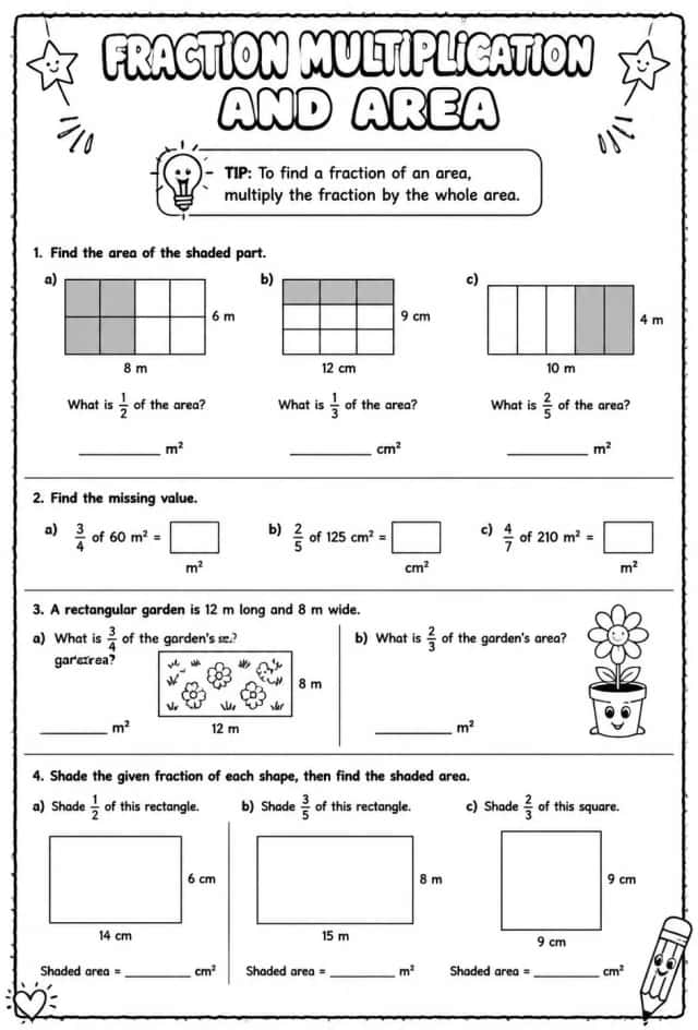 Understand fraction multiplication and area