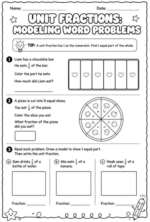 Unit fractions: modeling word problems