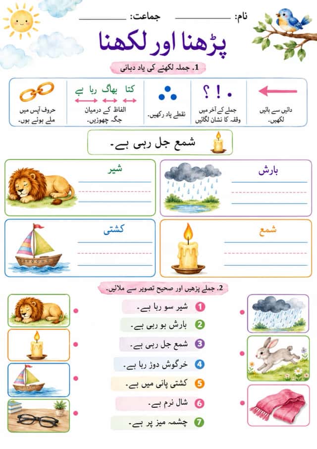 Urdu Letter س Phonics Worksheets Pack