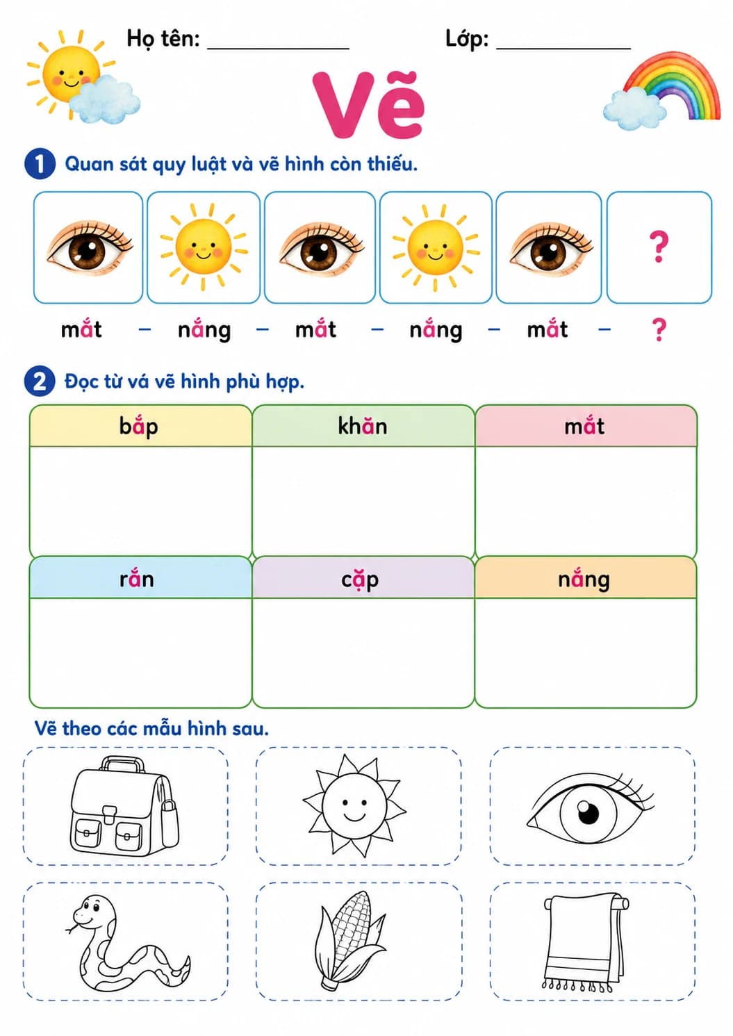 Vietnamese Letter A Breve Phonics Worksheets Pack page 3 printable worksheet preview