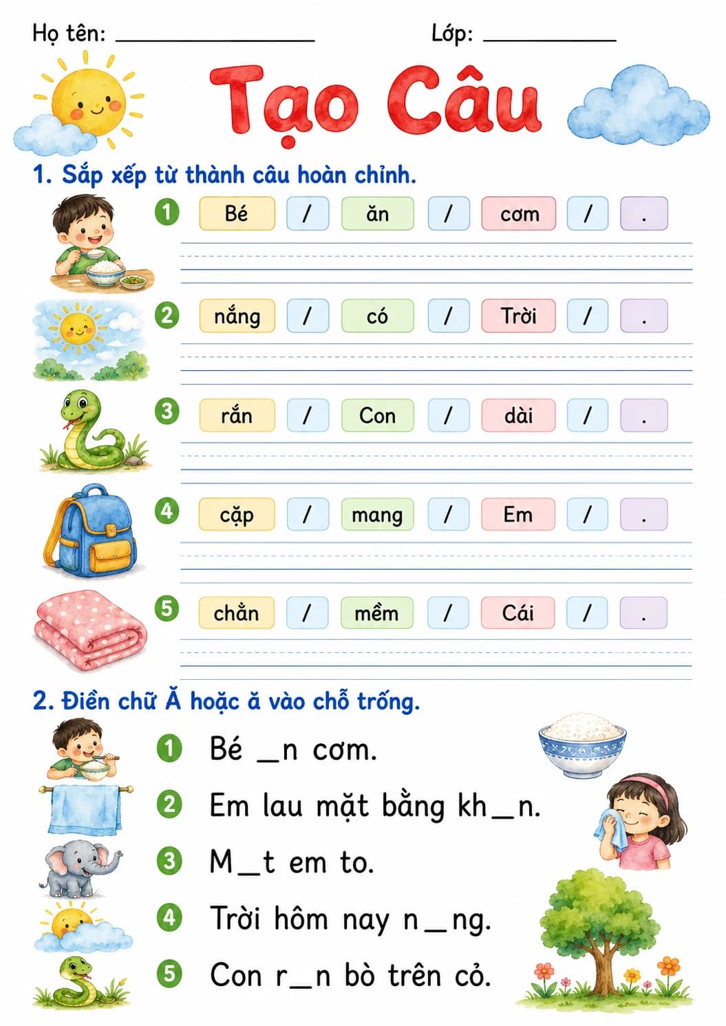 Vietnamese Letter A Breve Phonics Worksheets Pack page 4 printable worksheet preview