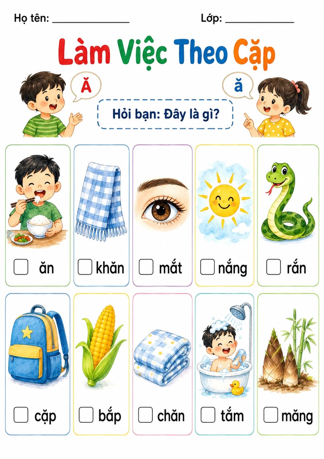 Vietnamese Letter A Breve Phonics Worksheets Pack page 6 printable worksheet preview