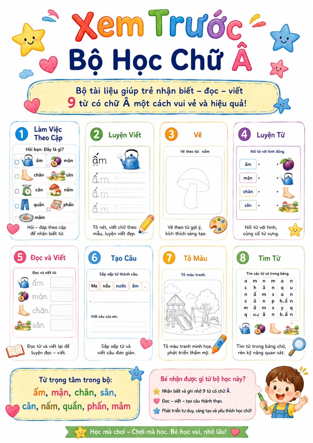 Vietnamese Letter A Circumflex Phonics Worksheets Pack page 2 printable worksheet preview
