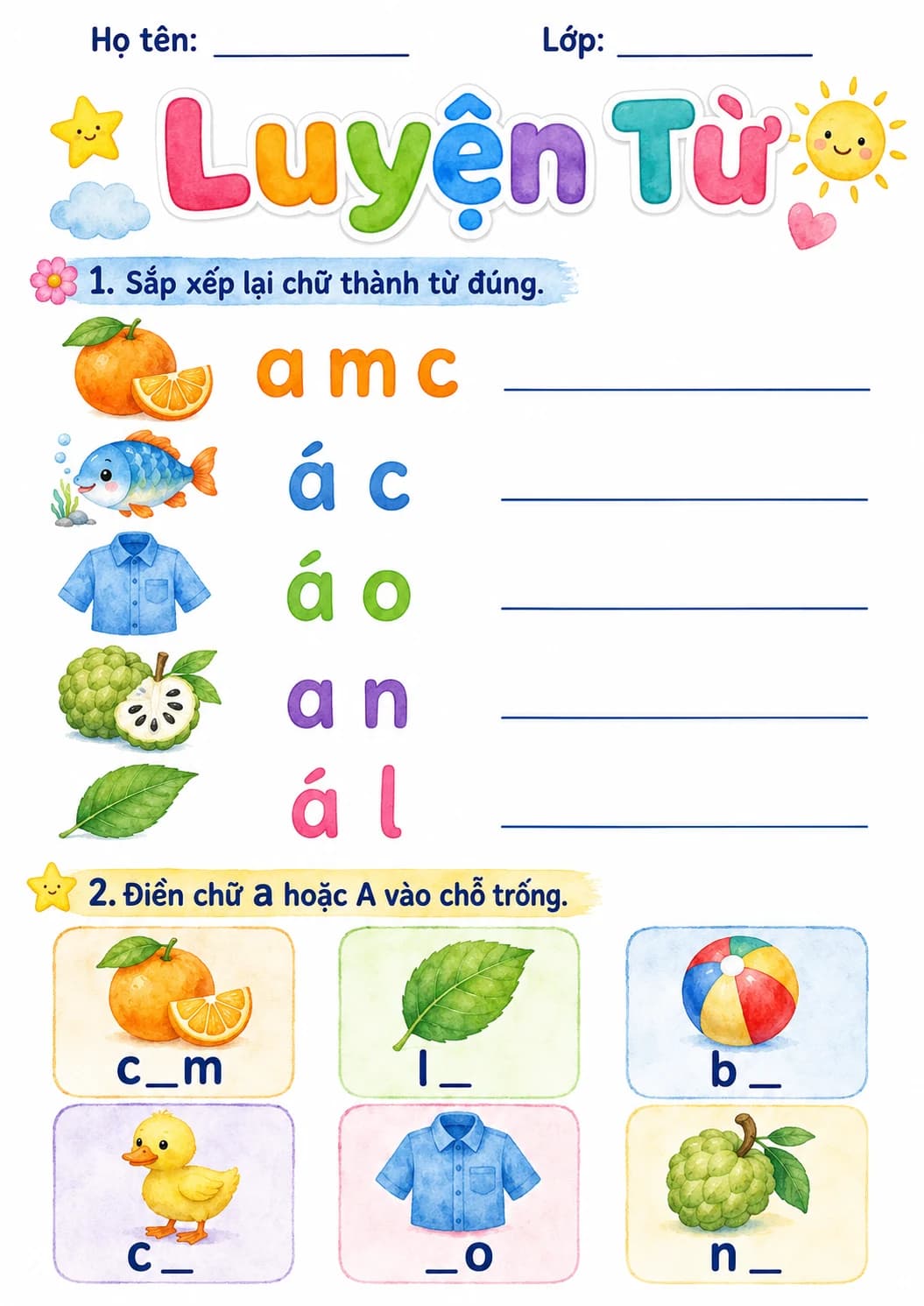 Vietnamese Letter A Phonics Worksheets Pack page 6 printable worksheet preview