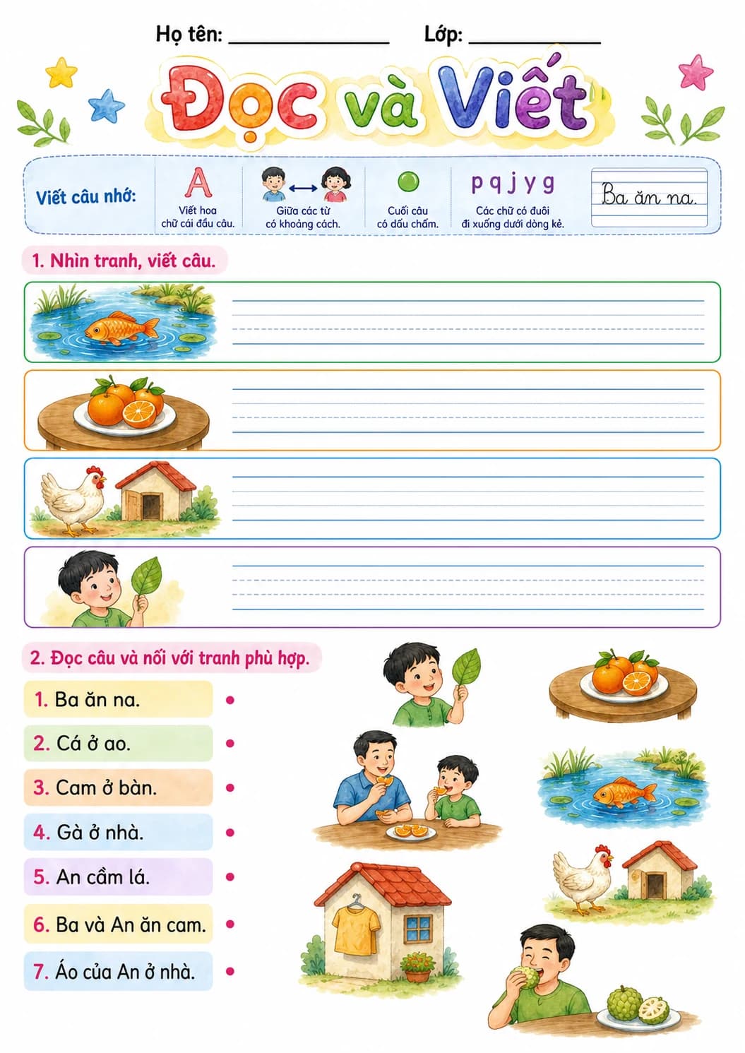 Vietnamese Letter A Phonics Worksheets Pack page 7 printable worksheet preview