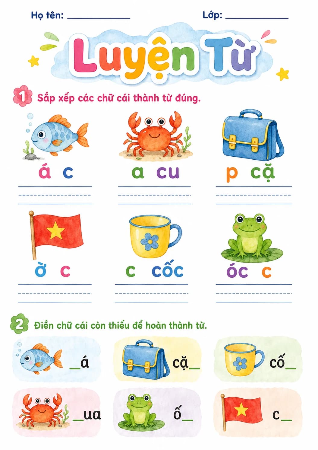 Vietnamese Letter C Phonics Worksheets Pack page 3 printable worksheet preview