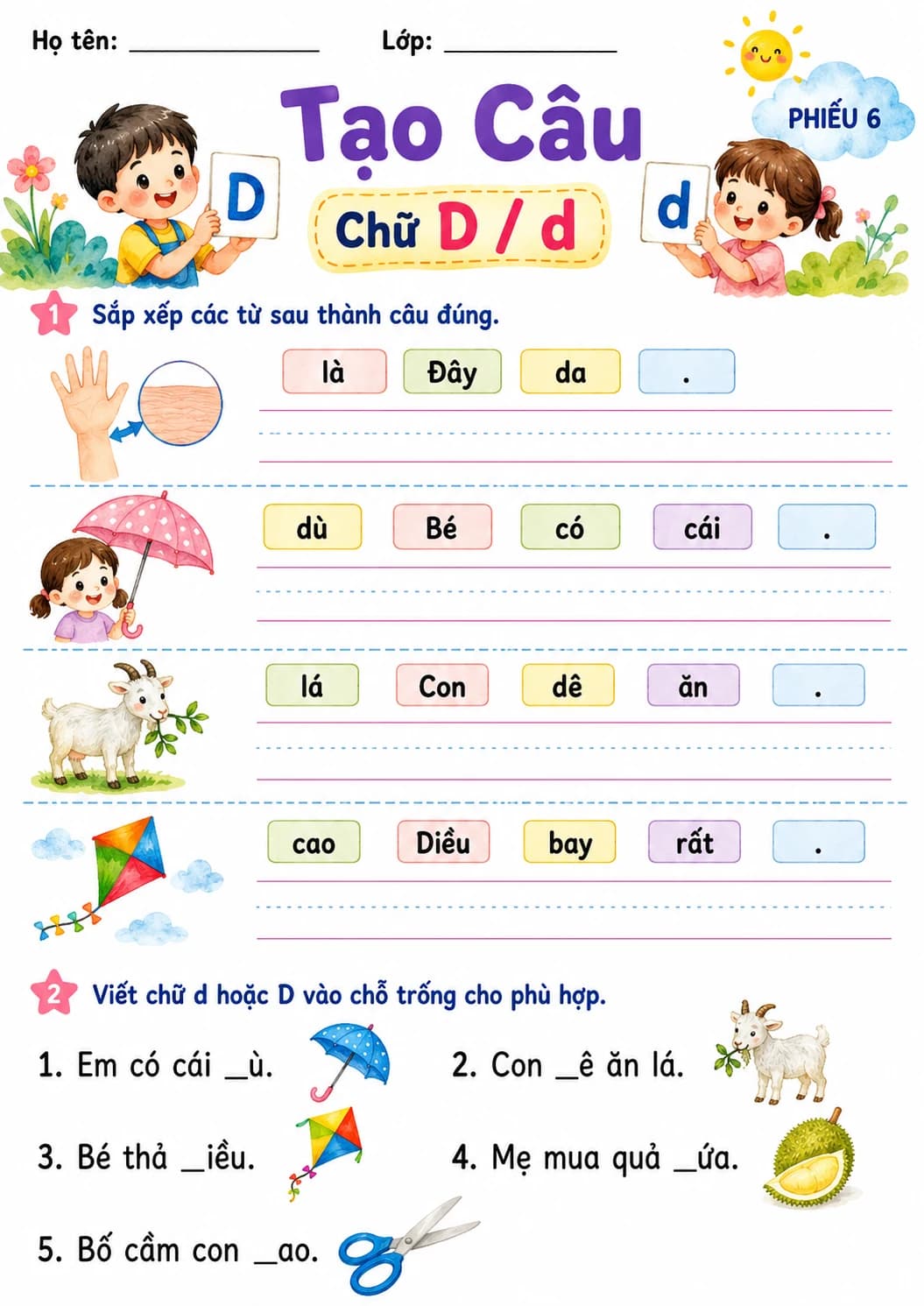 Vietnamese Letter D Phonics Worksheets Pack printable worksheet pack preview from KiwiBee