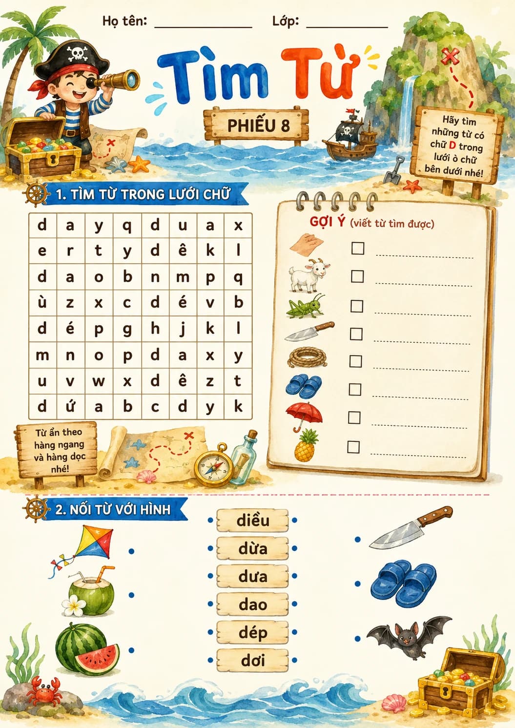 Vietnamese Letter D Phonics Worksheets Pack page 10 printable worksheet preview