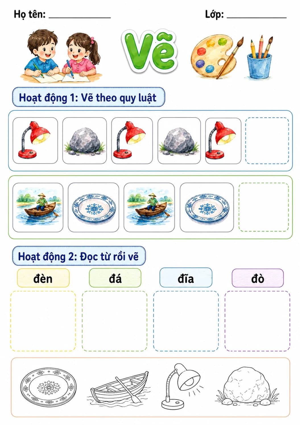 Vietnamese Letter D Stroke Phonics Worksheets Pack page 6 printable worksheet preview
