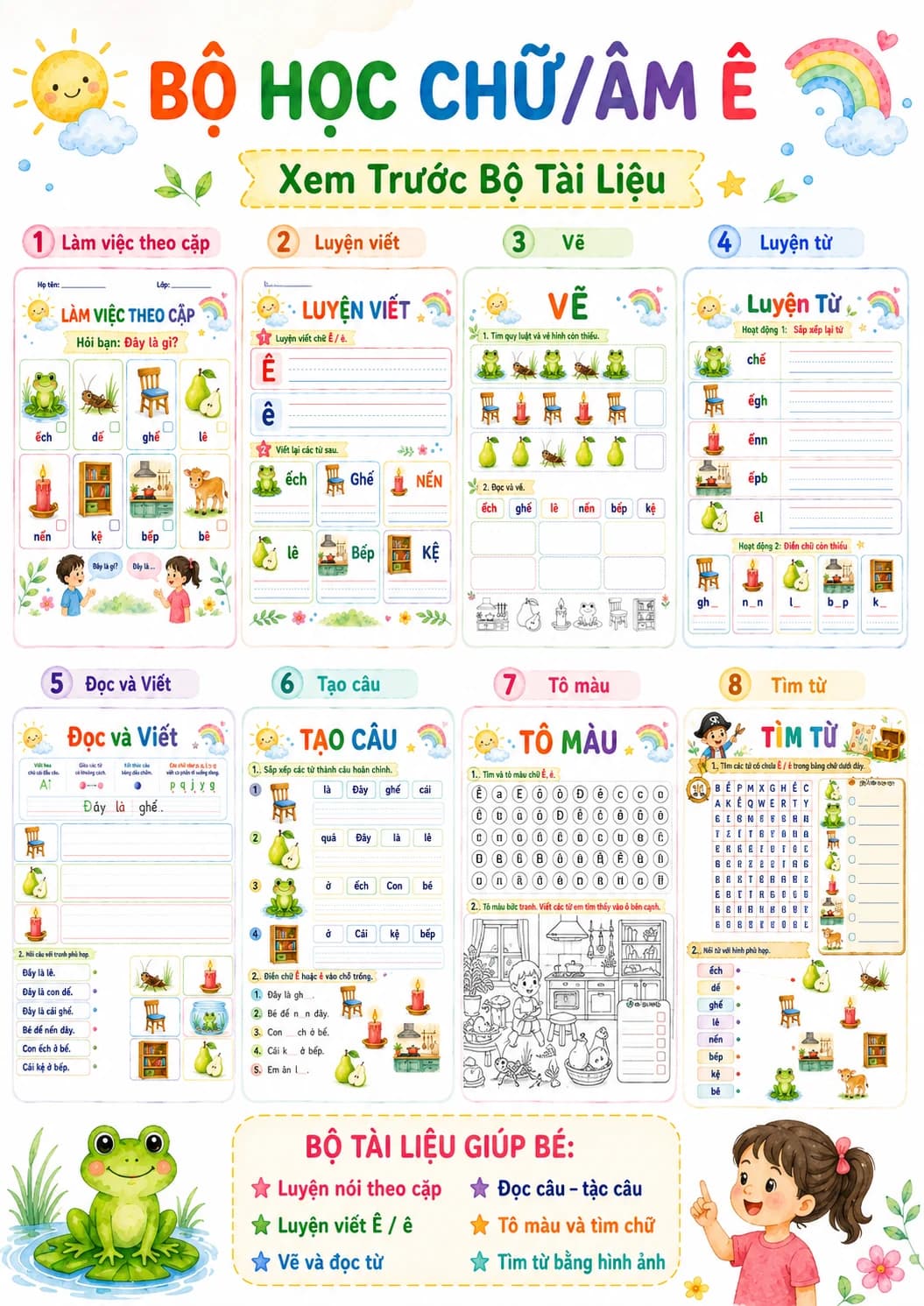 Vietnamese Letter E Circumflex Phonics Worksheets Pack page 2 printable worksheet preview