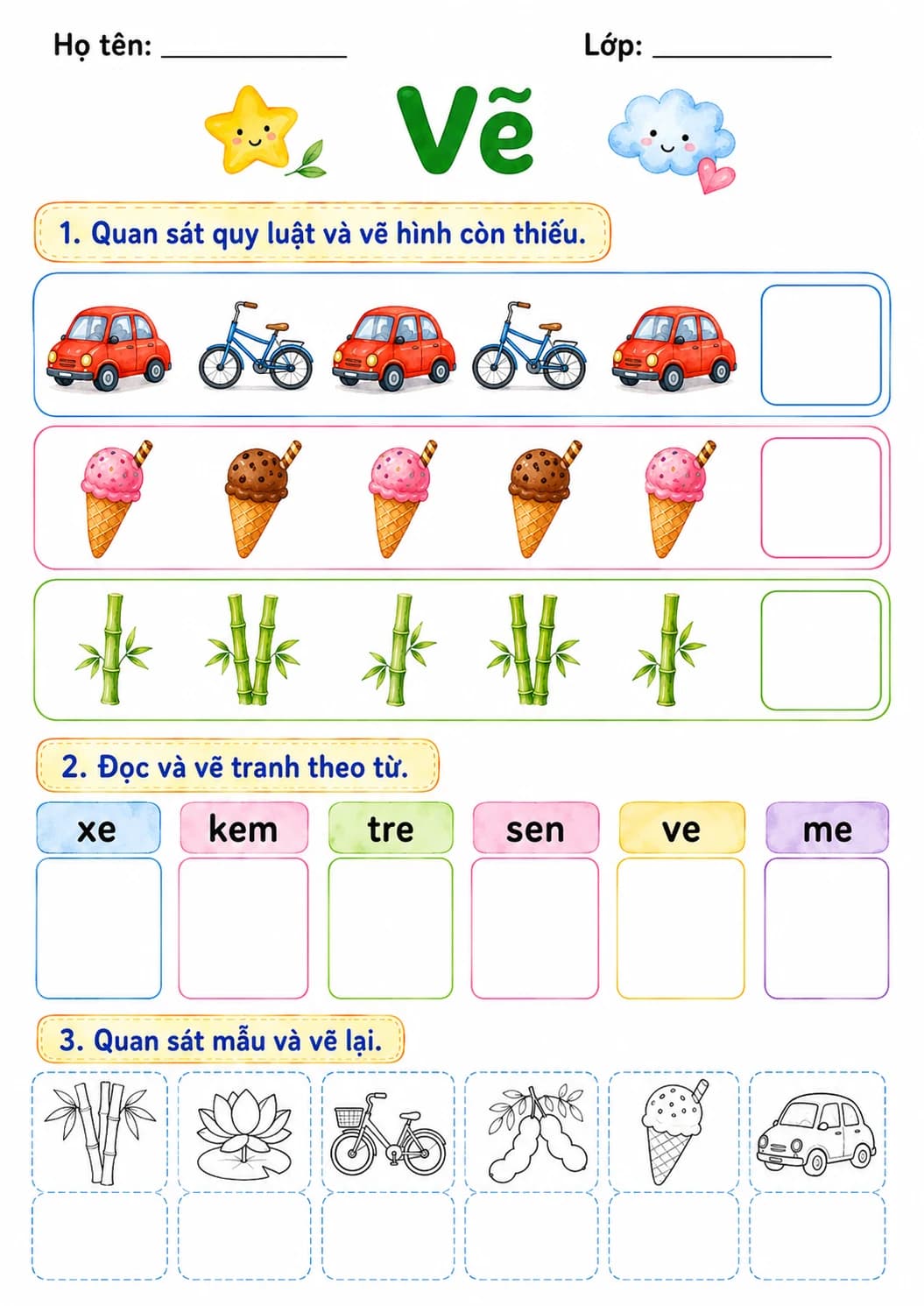 Vietnamese Letter E Phonics Worksheets Pack page 3 printable worksheet preview